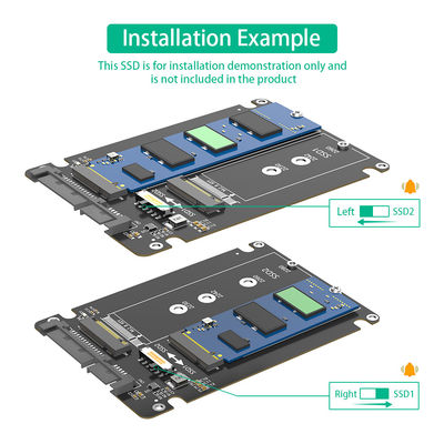 مزدوج M.2 B Key / B&M Key SSD إلى بطاقة SATA III 2.5 "مع محفظة بلاستيكية لتحويل الاختيار