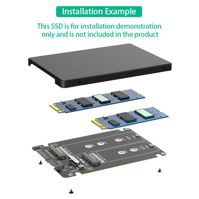 مزدوج M.2 B Key / B&M Key SSD إلى بطاقة SATA III 2.5 "مع محفظة بلاستيكية لتحويل الاختيار