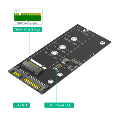 B المفتاح M.2 NGFF محول SATA III بطاقة محول SATA 22PIN