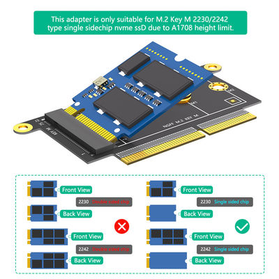 NGFF M.2 NVMe Key M 2230/2242 محول نوع لجهاز ماك بوك A1708