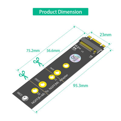 M.2 (NGFF) المفتاح B + M إلى المفتاح M محول لـ PCI-E Bus SSD مناسبة لـ Nvme SSDs بأحجام 2242 و 2260 و 2280