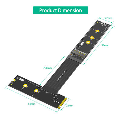 محول M.2 NGFF بجهد 3.3 فولت، محول توجيه يسار M2 NVMe إلى SATA مع LED