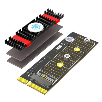 NGFF ((M.2) Nvme M Key SSD إلى PCI- E 1X Adapter مع Heatsink التثبيت الرأسي