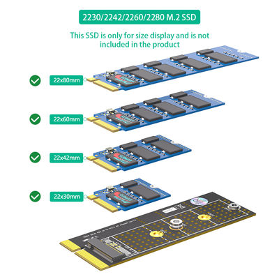 NGFF ((M.2) Nvme M Key SSD إلى PCI- E 1X Adapter مع Heatsink التثبيت الرأسي