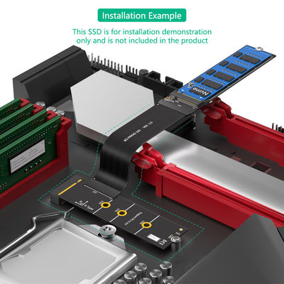 90 درجة M.2 NVMe SSD كابل التوسيع 64Gbps سرعة عالية