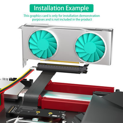 8G/Bps 4Pin M2 Riser Card NGFF مفتاح M إلى 19cm PCIe 16x Riser Adapter