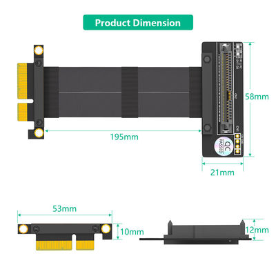 SFF-8639 U.2 90° tot PCI-E 3.0 4X Ribbon Extender Cable voor en snelle verbinding