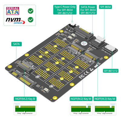 محول M.2 NVMe SSD إلى SFF-8611/8654 بعرض نطاق ترددي 6 جيجابت/ثانية