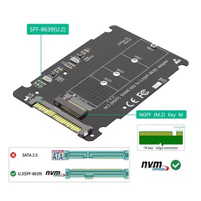محول U.2 إلى M.2 SSD، 70x100 مم، نقل بيانات عالي السرعة
