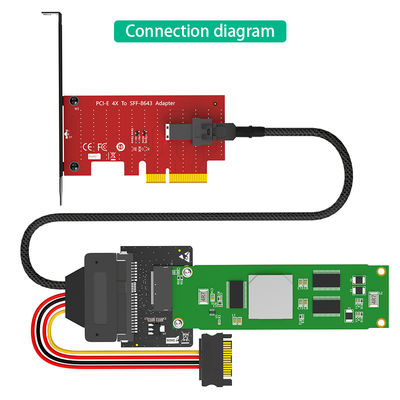 محول مركز بيانات SSD U.2 EDSFF محول E1.S 13x7x1 سم