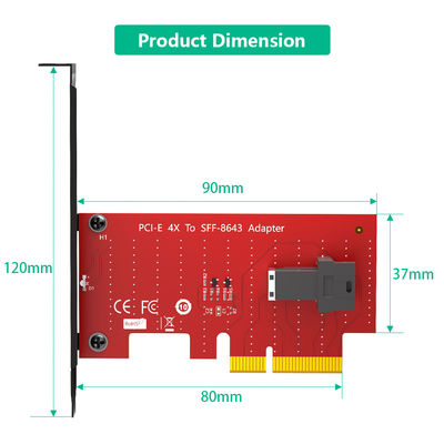 محول SFF 8639 أسود، بطاقة محول PCIe 4X، 110 مم × 22 مم