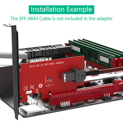 محول SFF 8639 أسود، بطاقة محول PCIe 4X، 110 مم × 22 مم