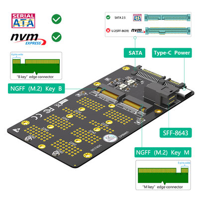 M.2 NVMe SATA SSD إلى SFF-8643 المحول 40g الأسود