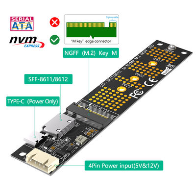2 في 1 SFF 8639 محول M.2 NGFF U 2 Sff 8639 إلى محول Sata