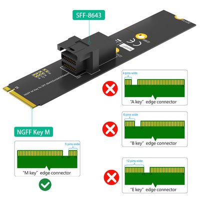 محول NVMe M.2 SFF 8643 وحدة صغيرة SAS HD SSD موصل محول SFF 8643