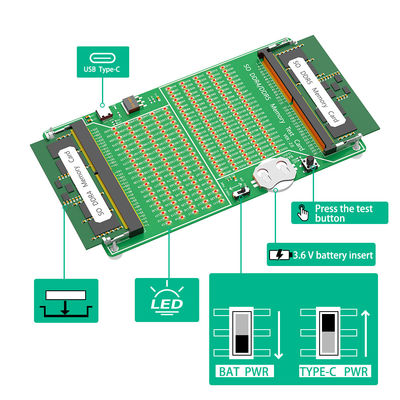 جهاز محمول DDR4 DDR5 اختبار بطاقة الذاكرة محول دوائر PCB أداة الاختبار