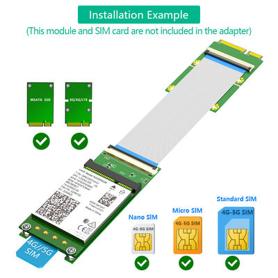 52Pin MPCIe Mini PCI E Cable Wireless Adapter Card 1 SIM Slot FPC Cable For Test Wifi Module