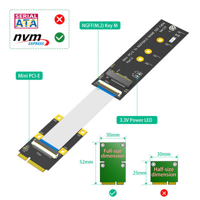 M.2 NGFF 2280mm  Mini PCI E Cable Key M NVME SSD Adapter
