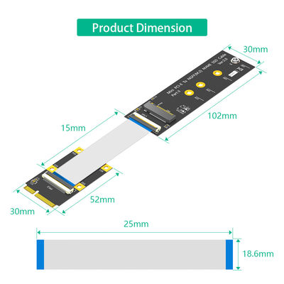 M.2 NGFF 2280mm  Mini PCI E Cable Key M NVME SSD Adapter