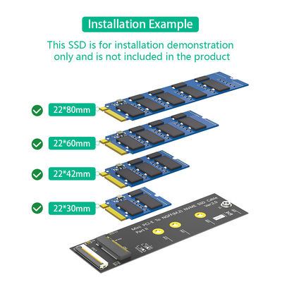 M.2 NGFF 2280mm  Mini PCI E Cable Key M NVME SSD Adapter