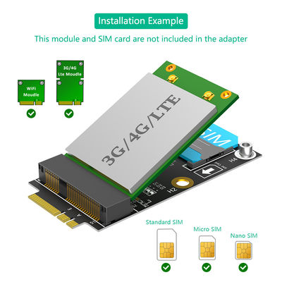 Mini PCI-E to M.2(NGFF ) key A/E Adapter With SIM card Slot for WiFi/WWAN/LTE Module