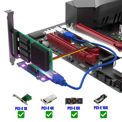 8x 58cm Mini PCI E Adapter 22cm Pcie 1x Riser With Magnetic Foot Pads