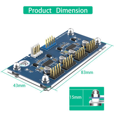 9Pin USB Hub PCB Adapter card Extension Motherboard Male 1 To 4 Female