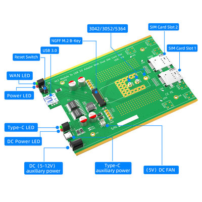 Wireless 4G 5G Module NGFF M.2  To USB 3.0 Adapter Wifi Network Card For Desktop
