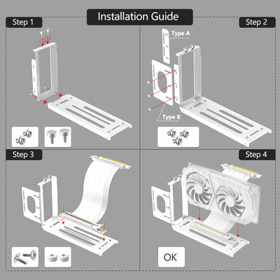 2 Slots  PCI E Riser Card Vertical GPU Mount Bracket With EGPU Dock