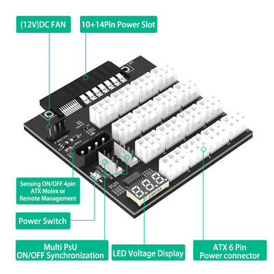 Surface Mount ATX Power Supply Breakout Adapter For HP 12x6Pin