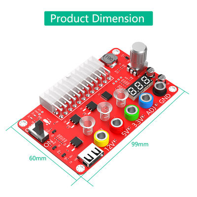ATX Power Supply Breakout Board and Acrylic Case Kit with ADJ Adjustable Voltage Knob
