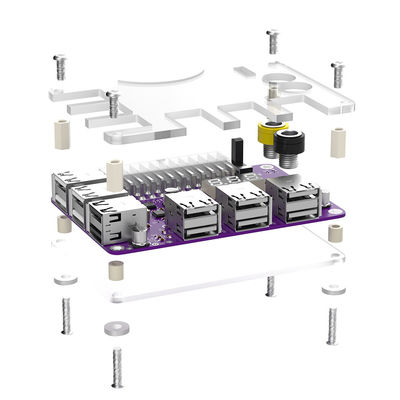 ATX 24 Pin Power Supply Breakout Board with Acrylic Case Kit 3 Digit LED Display 12- port USB 2.0 & QC 2.0/ 3.0 & 12V Output