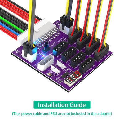 Computer Power 24Pin  Supply Breakout Adapter 8X Server Power Supply Breakout Board