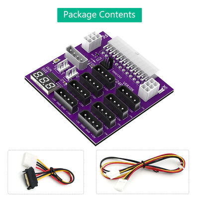 Computer Power 24Pin  Supply Breakout Adapter 8X Server Power Supply Breakout Board