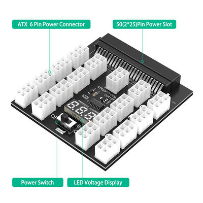 6Pin 17Pcs Power Supply Breakout Adapter 120Amp 2400Watts Breakout Board Adapter