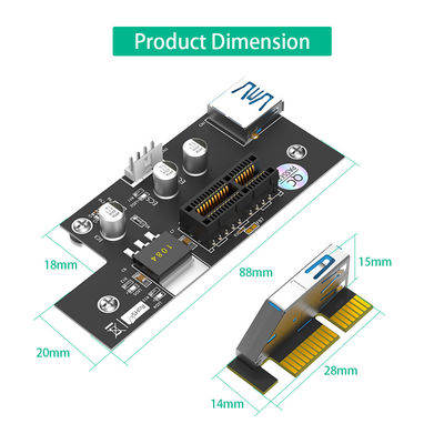 GPU PCI Express 1X To 1X 4x 8x  X16 Riser Card Extender With Magnetic Foot Pads