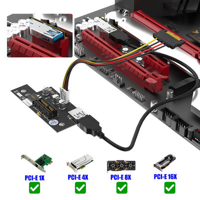 GPU PCI Express 1X To 1X 4x 8x  X16 Riser Card Extender With Magnetic Foot Pads