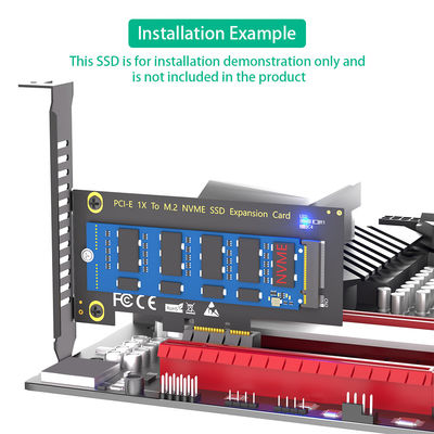 M.2 NVMe SSD NGFF TO PCIE X1 adapter card M Key interface card Support PCI Express 3.0 x1 Support NVMe SSD 2230-2242-2260-2280 Size