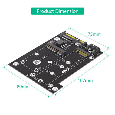 MSATA to Dual SATA3 Converter Adapter Card for Upgrade Version 2 in 1 M.2 NGFF SSD