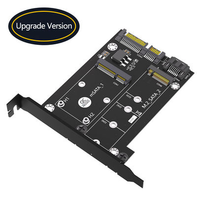 2 In 1 MSATA / M.2 NGFF SSD To Dual SATA3 Converter Adapter Card With Full Height Profile Bracket