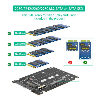 2 In 1 Combine M.2 NGFF Key B & MSATA SSD To 2.5 SATA3 Adapter With Plastic Enclosure
