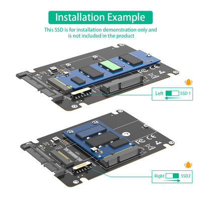 2 In 1 Combine M.2 NGFF Key B & MSATA SSD To 2.5 SATA3 Adapter With Plastic Enclosure