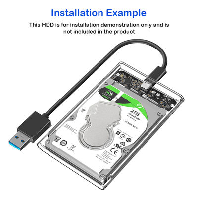 2.5 Inch Transparent SATA HDD Case USB 3.0 External Enclosure