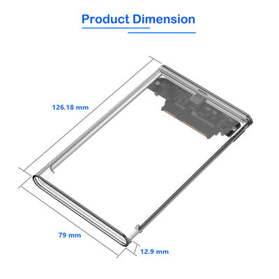 2.5 Inch Transparent SATA HDD Case USB 3.0 External Enclosure