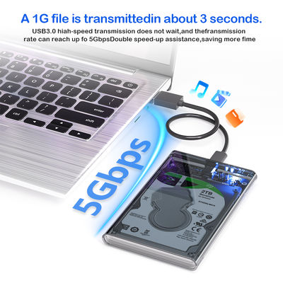 2.5" SATA to USB 3.0 Adapter with Type-C Transparent HDD Enclosure