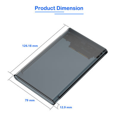 2.5" SATA to USB 3.0 Adapter with Type-C Transparent HDD Enclosure
