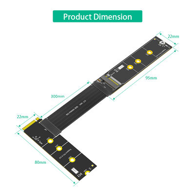Upgrade Version 90 Degree Right Angle M.2 NVME SSD Extension Cable with High Speed Data Transmission and NVMe 1.4 Support