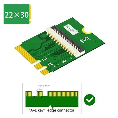 M.2 NGFF Key A/E to PCI-E Express X4+USB Riser Card with High Speed FPC Cable and Magnetic Pad for Easy Plug and Play Installation