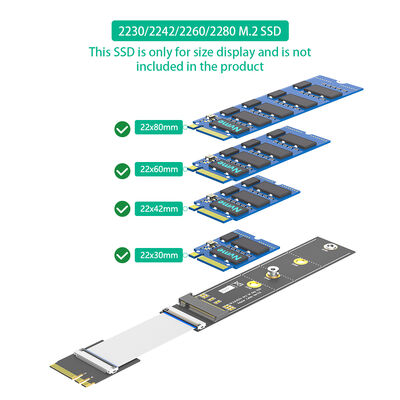 M.2 NGFF Adapter with High Speed FPC Cable for Key M to Key A+E Conversion Plug and Play Supports Windows 2000/7/8/10