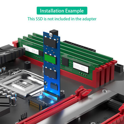 M.2 NGFF Adapter for High Speed Data Transmission with Vertical Installation and Plastic Support Frame